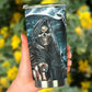 Motorcycle skull mug, halloween freezer Mug, death skull tumbler cup mug, motorcycle skull tumblr, grim reaper cup, biker skull travel mug