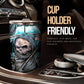 Motorcycle skull cup, horror beer mug, horror mug, grim reaper tumbler cup mug, biker skull travel mug, skull beer mug, flower skull tumblr