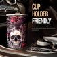 Skeleton tumbler, death skull jumbo Mug, motorcycle skull tumbler cup mug, flower skull coffee mug grim reaper coffee mug, flaming skull mug