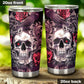 Skeleton tumbler, death skull jumbo Mug, motorcycle skull tumbler cup mug, flower skull coffee mug grim reaper coffee mug, flaming skull mug
