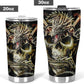 Dragon skull tumbler cup mug, skull in fire coffee mug, evil beer mug, skull freezer Mug, death skull beer mug, biker skull beer mug tumbler