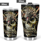 Dragon skull tumbler cup mug, skull in fire coffee mug, evil beer mug, skull freezer Mug, death skull beer mug, biker skull beer mug tumbler