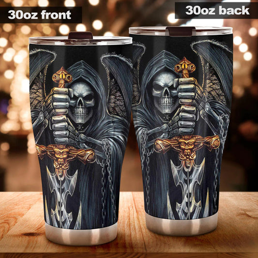Evil jumbo Mug, gothic skull tumblr, horror tumblr, skull beer mug, skeleton travel mug, gothic skull beer mug, halloween coffee mug tumbler