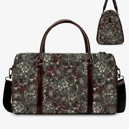 Gothic skull duffel bag, biker skull travel bag, floral skull weekender bags flame skull Vacation Holidays Travel Bag grim reaper duffel bag
