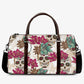 Floral skull Canvas Weekend Travel Bag, calaveras skull duffel bag, sugar skull large travel bag dia de los muertos skull travel bag handbag