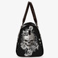 Flame skull Overnight Bag, evil Overnight Bag, goth duffel bag, flaming skull Hospital Bag, biker skull shoulder bag, skull shoulder bag