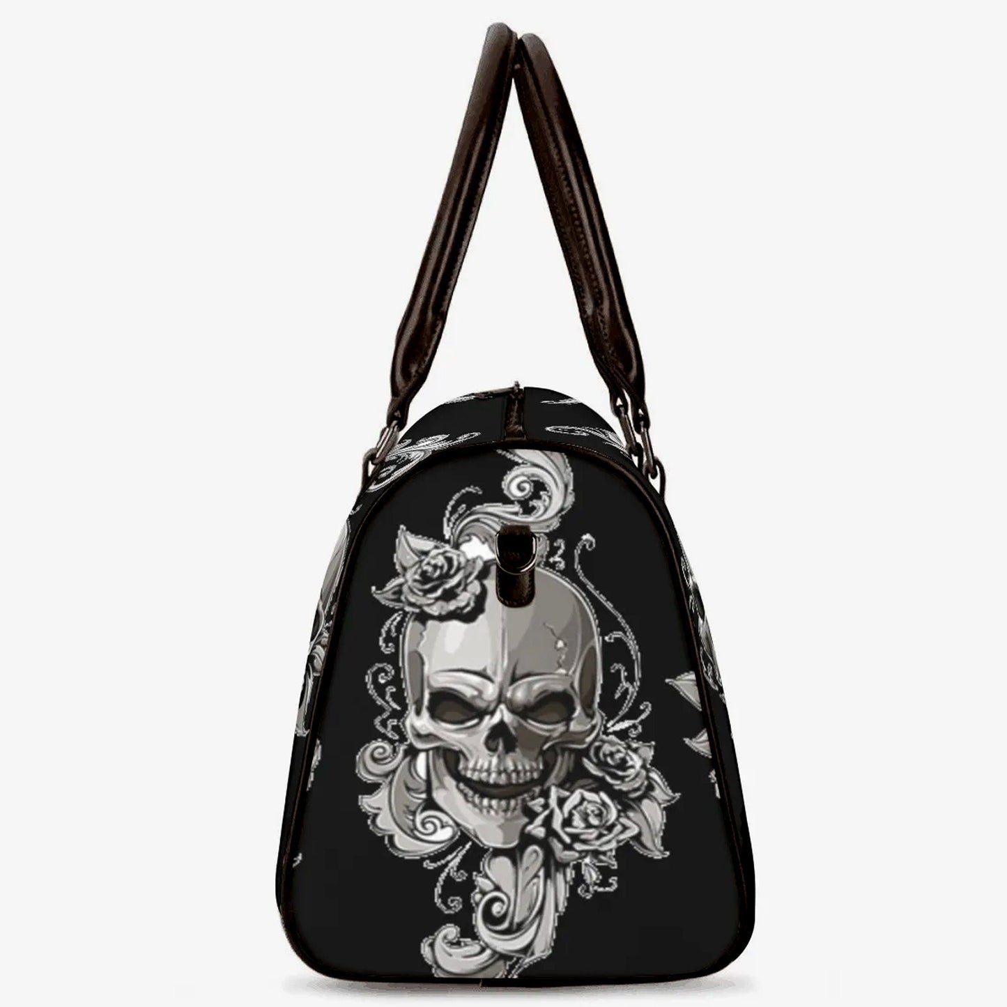 Flame skull Overnight Bag, evil Overnight Bag, goth duffel bag, flaming skull Hospital Bag, biker skull shoulder bag, skull shoulder bag