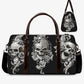 Flame skull Overnight Bag, evil Overnight Bag, goth duffel bag, flaming skull Hospital Bag, biker skull shoulder bag, skull shoulder bag