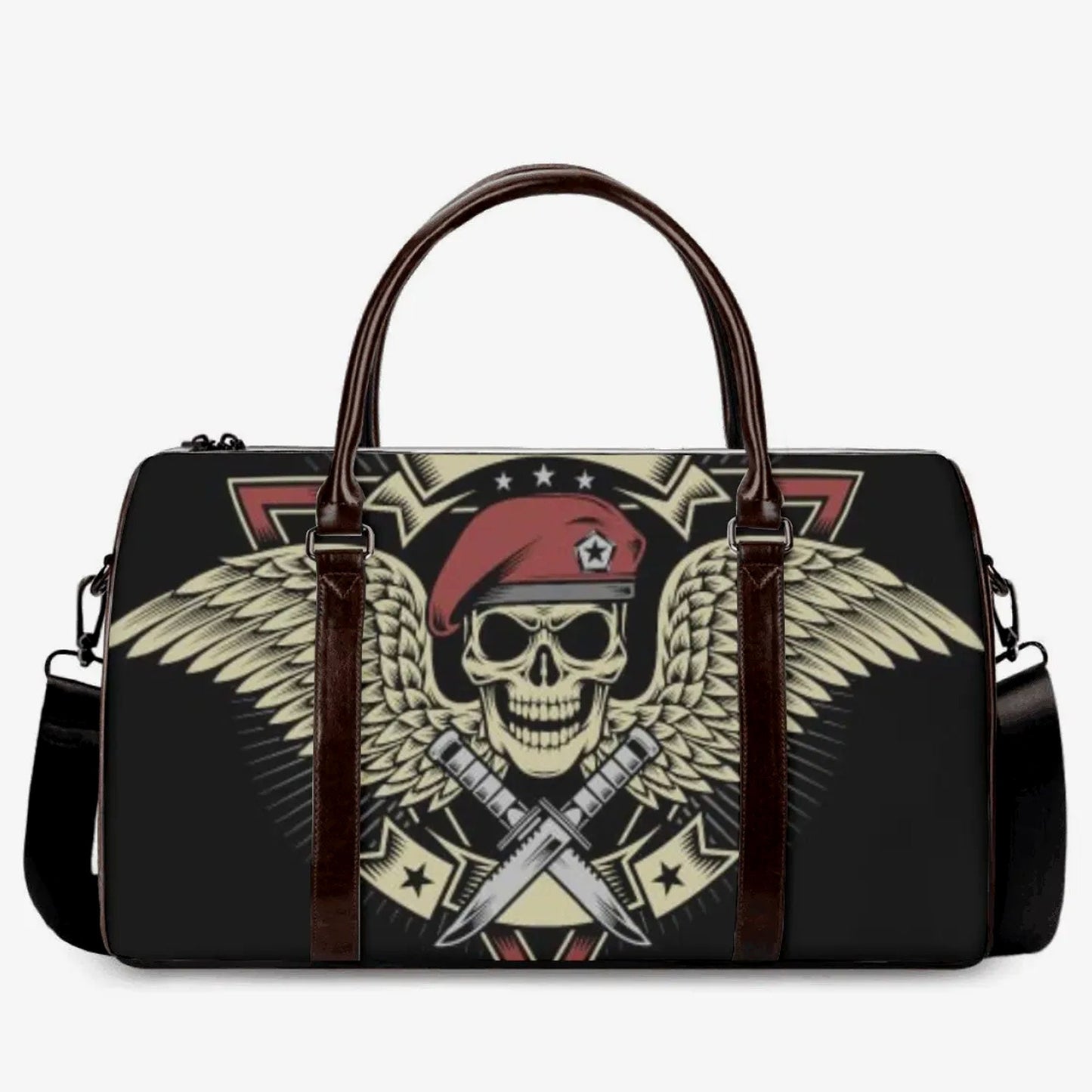 Motorcycle skull monogrammed bag, flame skull duffel bag, biker skull handbag, motorcycle skull duffel bag punisher skull Canvas Weekend bag