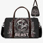 Gothic skull large travel bag, flower skull duffel bag, skeleton travel bag, flame skull weekender bags skull weekender bags, rose skull bag