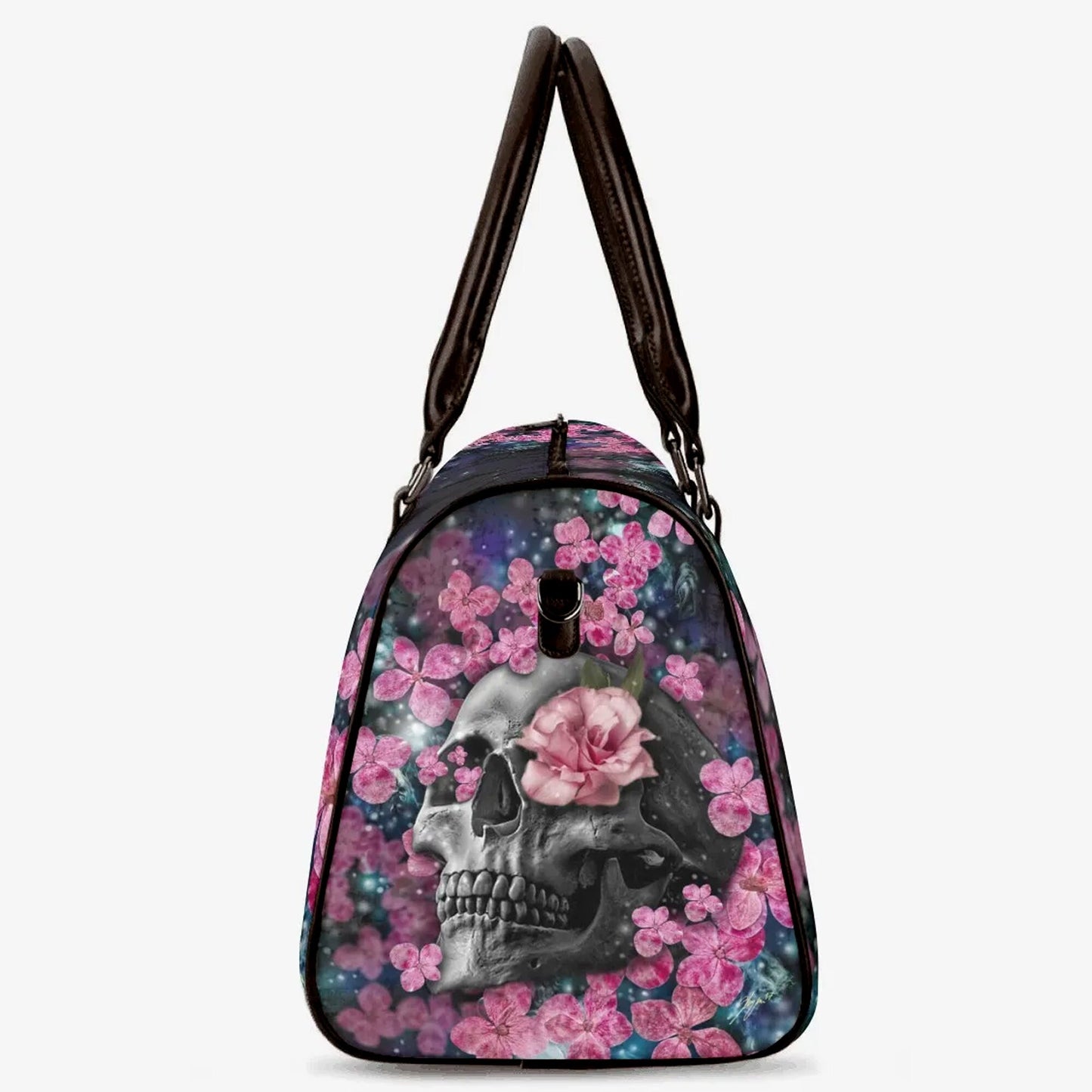 Evil duffel bag, horror large travel bag, floral skull handbag, flaming skull Hospital Bag, grim reaper Carry On Bag, skull shoulder bags
