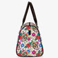 Floral sugar skull Vacation Holidays Travel Bag, candy skull handbag, floral skull Overnight Bag floral sugar skull large travel bag handbag