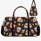 Candy skull monogrammed bag, calaveras skull large travel bag, sugar skull girl Carry on Weekender Overnight Bag, candy skull Overnight Bag