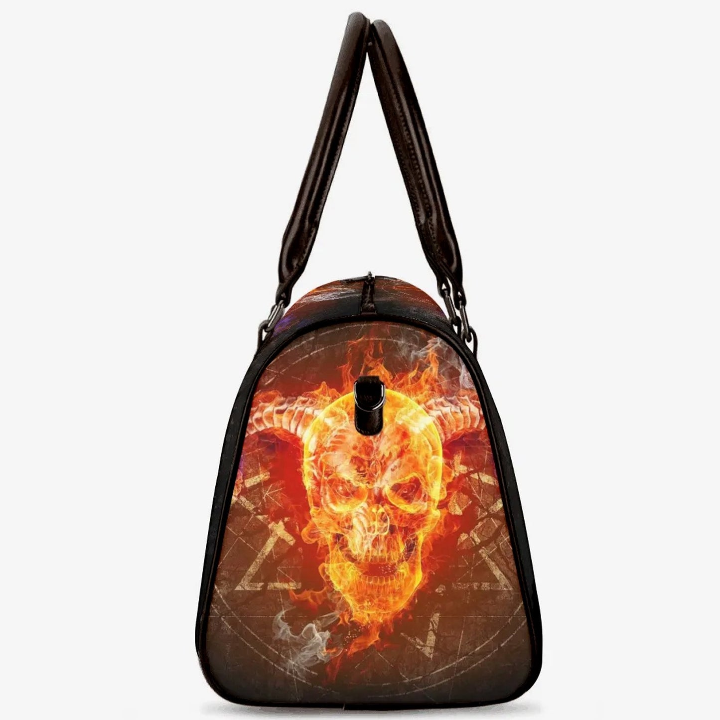 Skull Carry On Bag, gothic skull large travel bag, evil Canvas Weekend Travel Bag, goth shoulder bag, biker skull Overnight Bag, death skull