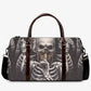 No see no hear no speak skull Canvas Weekend Travel Bag, horror handbag, flaming skull Carry on Weekender Overnight Bag skull Overnight Bag