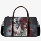 Grim reaper large travel bag, skull in fire handbag, christmas skull monogrammed bag, gothic skull shoulder bag, horror Carry On Bag handbag