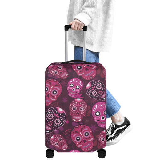 Mexico luggage protector, sugar skull travel bag cover, mexican skull suitcase floral skull luggage, dia de los muertos skull suitcase cover