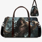 Gothic skull Overnight Bag, flame skull Carry on Weekender Overnight Bag, halloween large travel bag, punisher skull Carry on Weekender bag