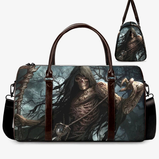 Gothic skull Overnight Bag, flame skull Carry on Weekender Overnight Bag, halloween large travel bag, punisher skull Carry on Weekender bag