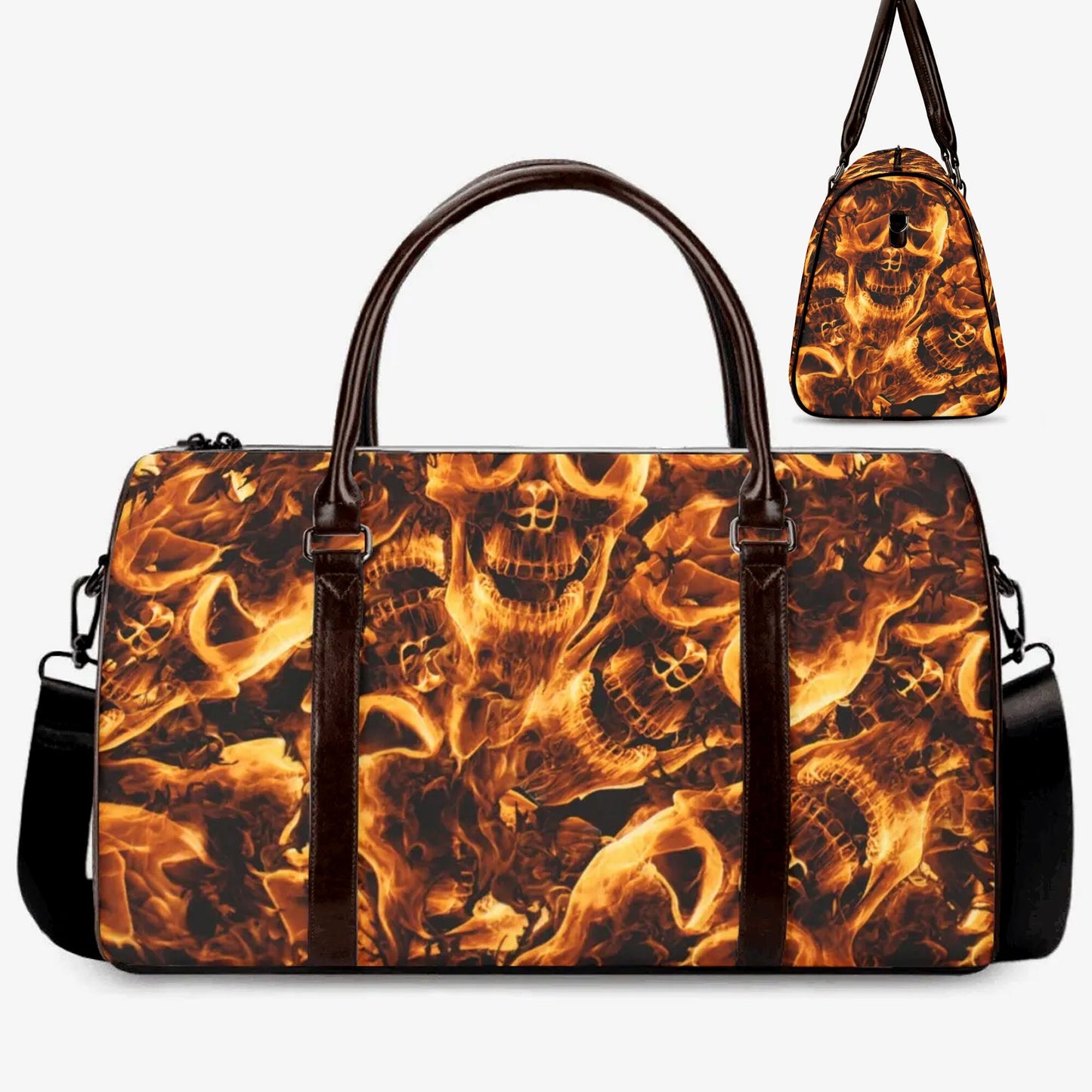 Flaming skull Carry On Bag, christmas skull monogrammed bags, biker skull Hospital Bag, grim reaper Hospital Bags, halloween Hospital Bags