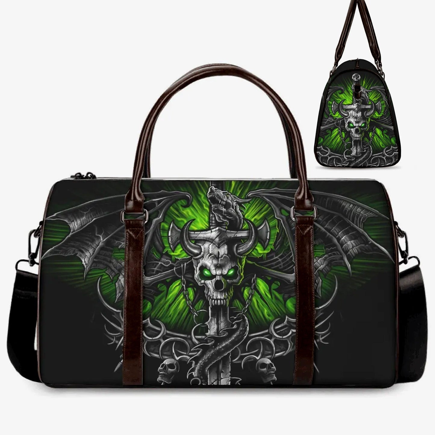 Punisher skull duffel bag, flower skull handbag, skull weekender bags, floral skull monogrammed bag, flaming skull Vacation Holidays Travel