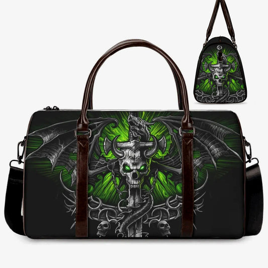 Punisher skull duffel bag, flower skull handbag, skull weekender bags, floral skull monogrammed bag, flaming skull Vacation Holidays Travel