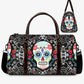 Mexican skull monogrammed bag, sugar skull girl duffel bag, mexico large travel bag, floral skull Carry on Weekender Overnight Bag handbag