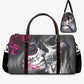 Sugar skull shoulder bag, cinco de mayo skull Overnight Bag, day of the dead handbag, floral sugar skull travel bag, floral skull duffel bag