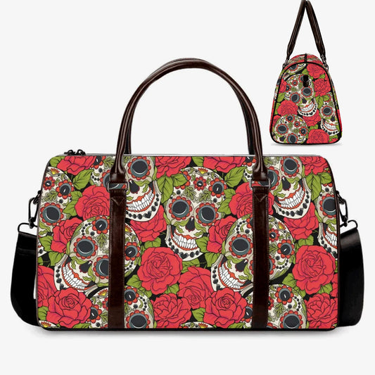 Calaveras skull travel bag, dia de los muertos skull weekender bags, dia de los muertos skull travel bag, sugar skull Carry On Bag handbag