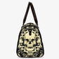 Halloween travel bag, flame skull handbag, horror Carry On Bag, flower skull Vacation Holidays Travel Bag, floral skull travel bag handbag