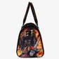 Guitarist skull weekender bags, death skull monogrammed bag, grim reaper Vacation Holidays Travel Bag, flaming skull travel bag, flame skull