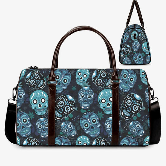Candy skull large travel bag, day of the dead Vacation Holidays Travel Bag, floral skull Hospital Bag, candy skull Overnight Bag, candy bag