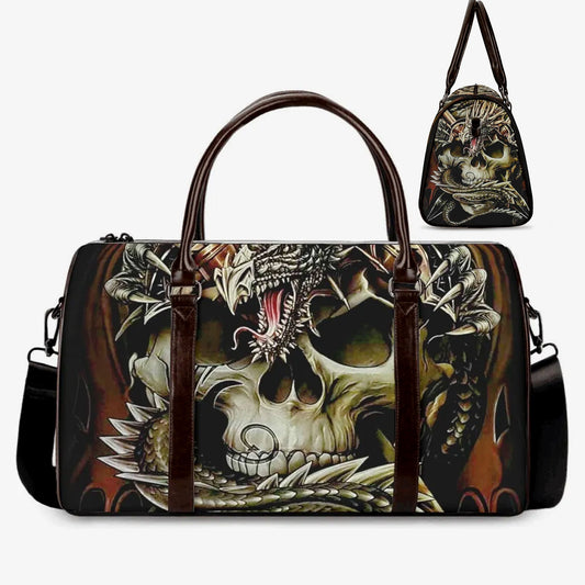 Punisher skull travel bag, evil large travel bag, biker skull shoulder bag, skull Carry On Bag, punisher skull Vacation Holidays Travel Bag
