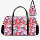 Floral skull travel bag, horror monogrammed bag, flaming skull Carry On Bag, flame skull Carry On Bag biker skull monogrammed bag gothic bag