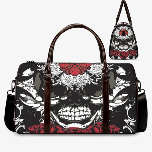 Floral skull Hospital Bag, calaveras skull monogrammed bag, dia de los muertos skull Carry On Bag, mexican skull shoulder bag, handbag skull