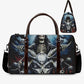 Biker monogrammed bag, skeleton duffel bag, flaming skull monogrammed bag, rose skull weekender bags, horror Canvas Weekender Travel Bags