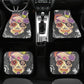 Day of the dead seat cover protector, candy skull car seat , sugar skull girl car seat dia de los muertos skull seat cover protector car mat