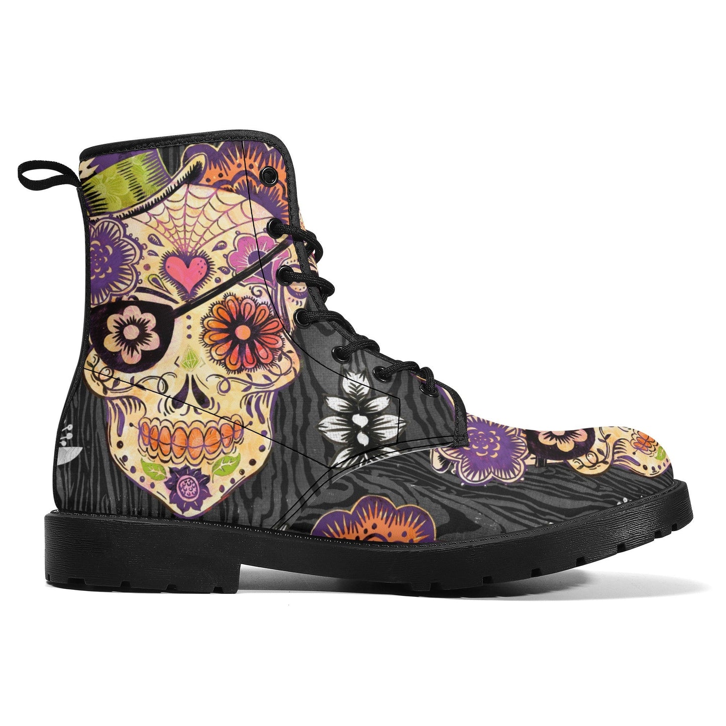 Day of the dead waterproof boot, calaveras skull shoes, mexican skull men women boots, floral skull waterproof boot, mexico men women boots