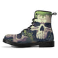 Gothic skull unisex boots, biker skull winter boots, death skull ankle Boots, skeleton waterproof Lace Up Anti-Slip platform nooties boots