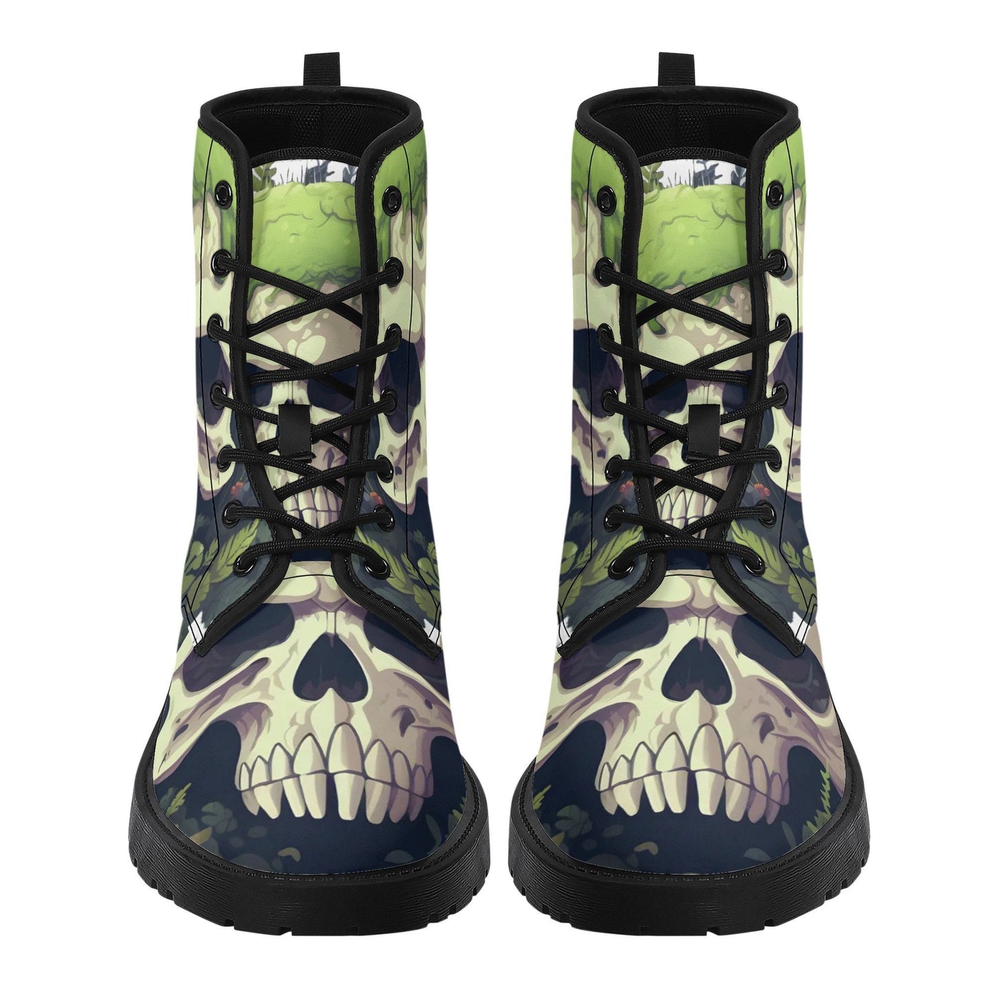 Gothic skull unisex boots, biker skull winter boots, death skull ankle Boots, skeleton waterproof Lace Up Anti-Slip platform nooties boots