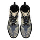 Evil unisex shoes, goth waterproof boot, flower skull waterproof Lace Up Anti-Slip platform nooties, skull in fire waterproof boot shoes