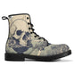 Evil unisex shoes, goth waterproof boot, flower skull waterproof Lace Up Anti-Slip platform nooties, skull in fire waterproof boot shoes