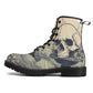Evil unisex shoes, goth waterproof boot, flower skull waterproof Lace Up Anti-Slip platform nooties, skull in fire waterproof boot shoes
