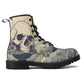 Evil unisex shoes, goth waterproof boot, flower skull waterproof Lace Up Anti-Slip platform nooties, skull in fire waterproof boot shoes
