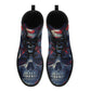 Flaming skull men women boots, skeleton waterproof Lace Up Anti-Slip platform nooties, skeleton combat boots flower skull unisex boots shoes