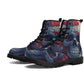 Flaming skull men women boots, skeleton waterproof Lace Up Anti-Slip platform nooties, skeleton combat boots flower skull unisex boots shoes