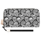 Dia de los muertos skull messenger bag, calaveras skull wallet, candy skull cosmetic bag, calaveras skull tote bag, floral sugar skull tote
