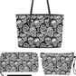 Dia de los muertos skull messenger bag, calaveras skull wallet, candy skull cosmetic bag, calaveras skull tote bag, floral sugar skull tote