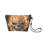 Horror long wallet, flame skull long wallet, goth crossbody bag, gothic skull bag with shoulder strap, flame skull tote bag flame skull bag