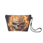 Horror long wallet, flame skull long wallet, goth crossbody bag, gothic skull bag with shoulder strap, flame skull tote bag flame skull bag